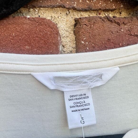 ATHLETA $69 Weekender Long Sleeve Ruched Boat Neck Tencel Top white L NEW - Picture 6 of 12